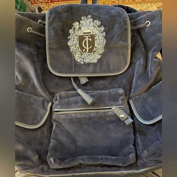 Juicy couture blue velour backpack - Picture 1 of 6